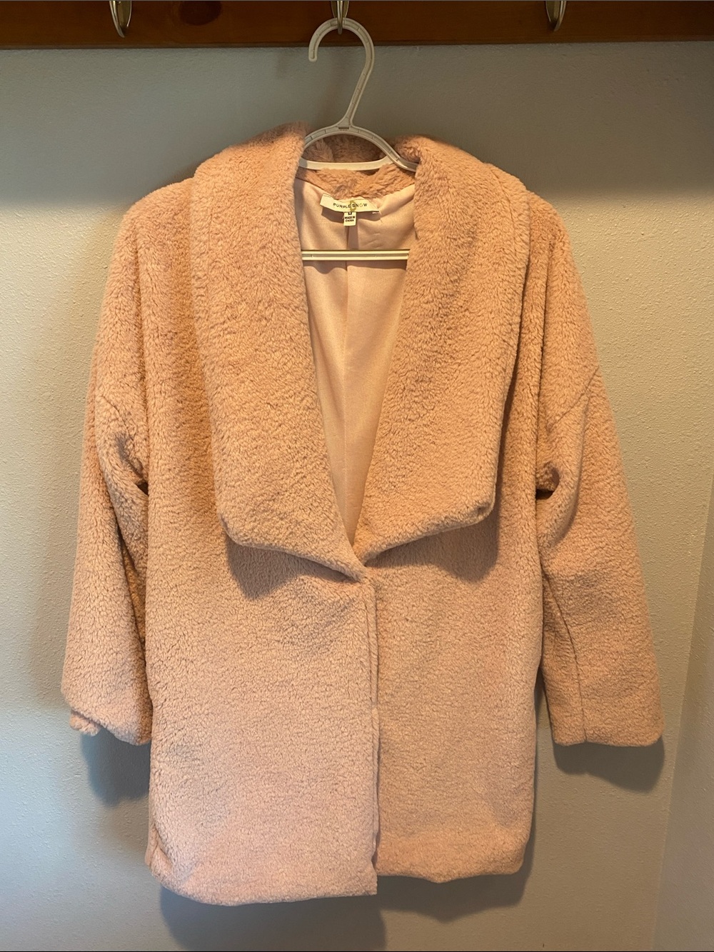 Purple Snow Teddy Jacket in Blush